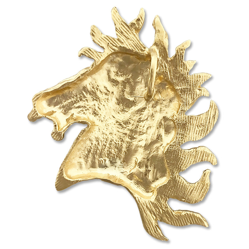 14K Gold Pferd Kopf mit Wild Mane Anhänger