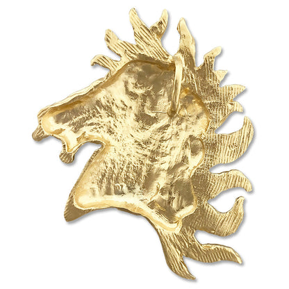 14K Gold Pferd Kopf mit Wild Mane Anhänger