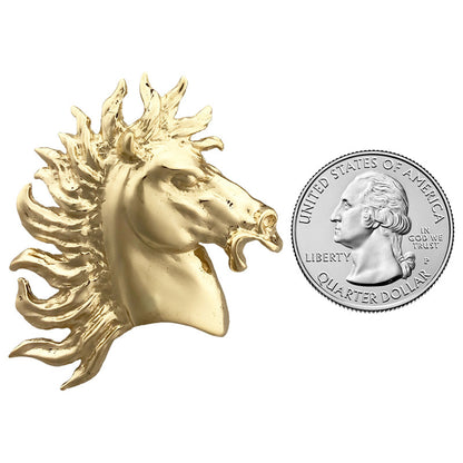 14K Gold Pferd Kopf mit Wild Mane Anhänger