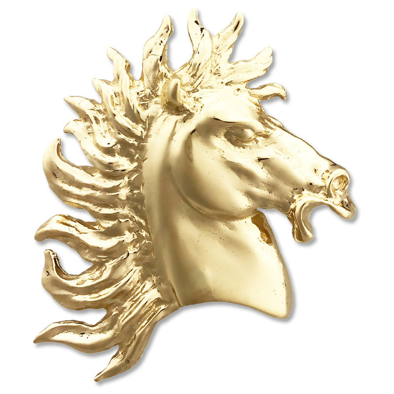 14K Gold Pferd Kopf mit Wild Mane Anhänger