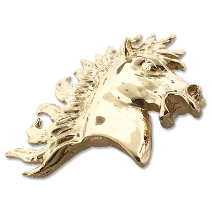 14K Gold Pferd Kopf mit Wild Mane Anhänger