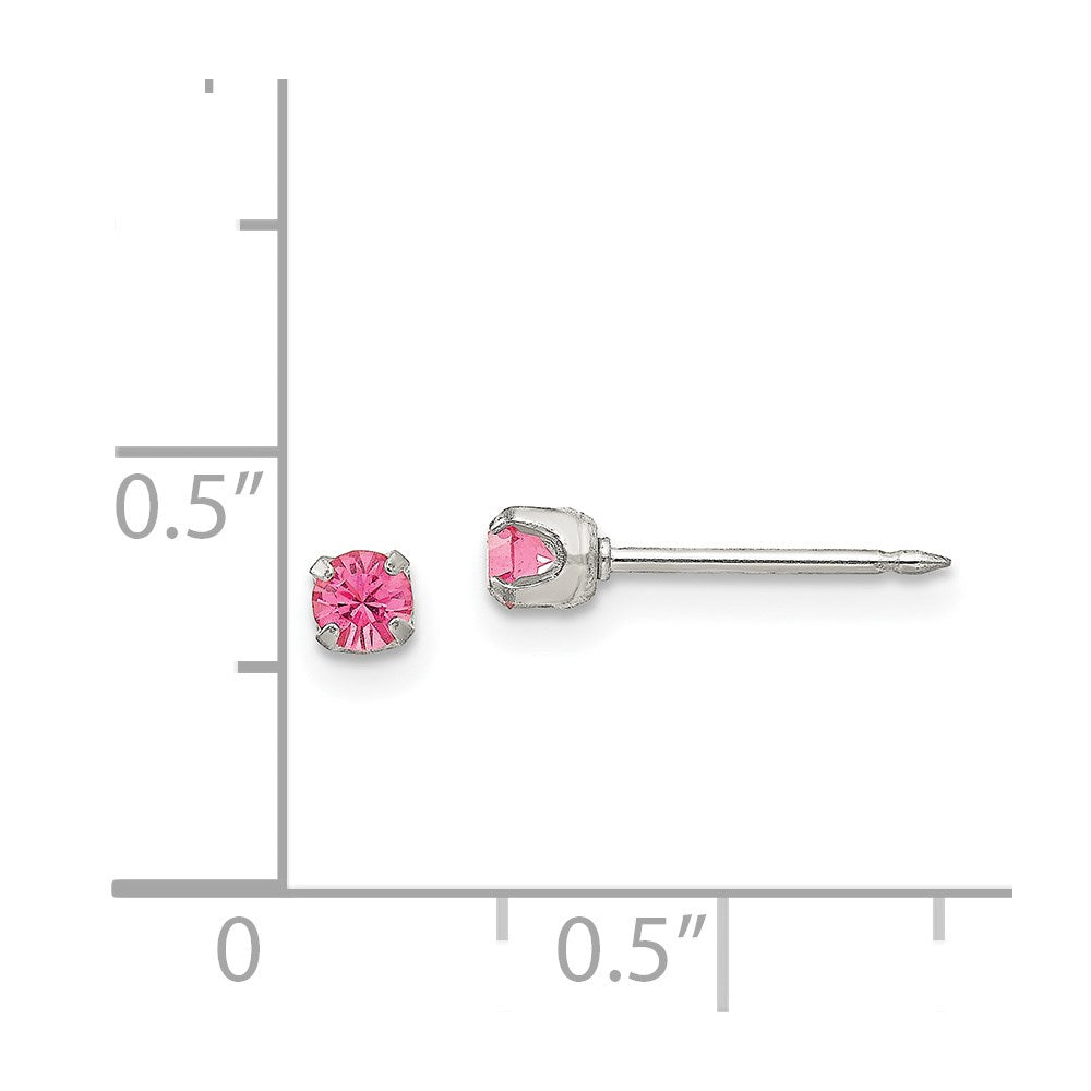 Edelstahl Inverness 3mm Rose Kristall Ohrringe