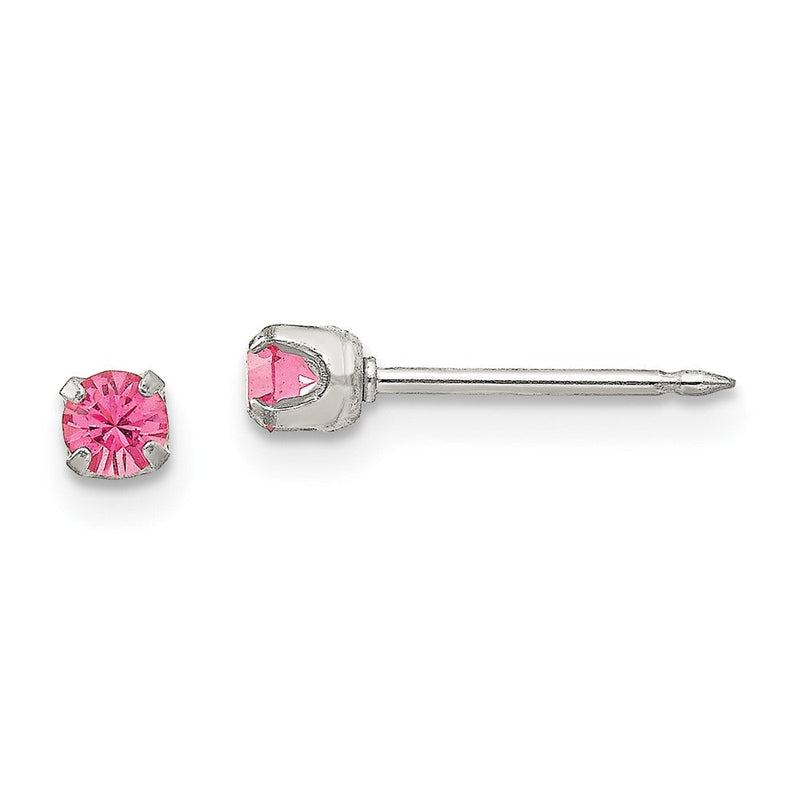 Edelstahl Inverness 3mm Rose Kristall Ohrringe