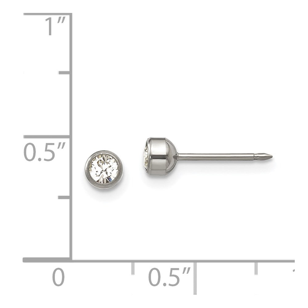 Titan Inverness 4mm Zargenfassung Kristall Ohrringe