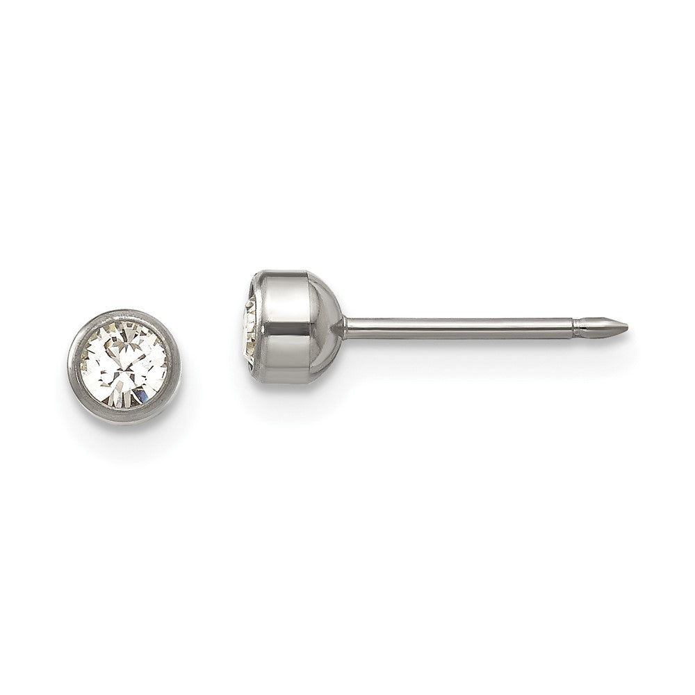 Titan Inverness 4mm Zargenfassung Kristall Ohrringe
