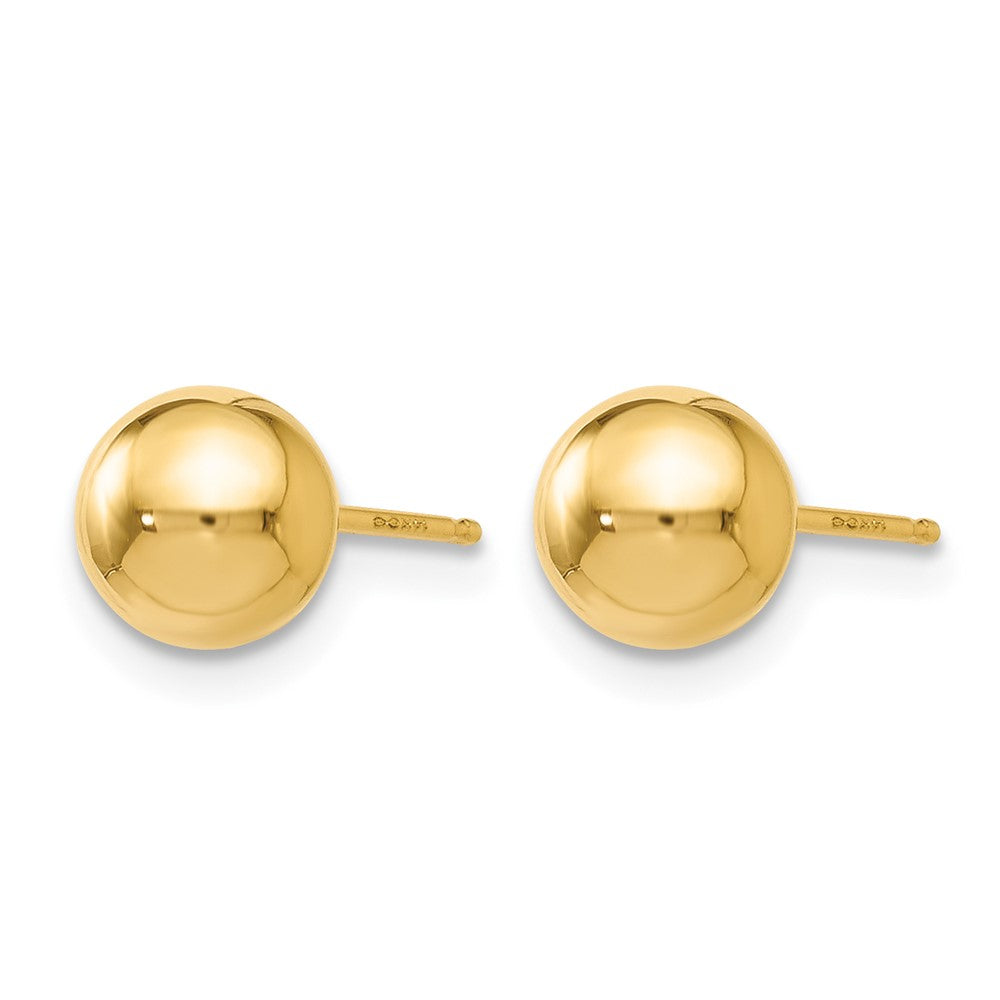 14K Gelbgold Poliert 6mm Kugel Ohrstecker