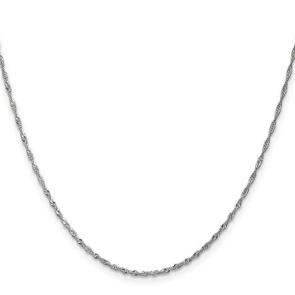 14K Weißgold 1.3mm Singapurkette Halskette