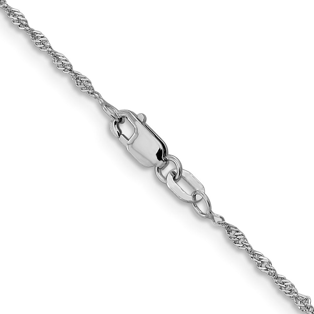 14K Weißgold 1.3mm Singapurkette Halskette