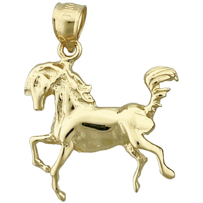 14K Gold Pferd Anhänger, 20 mm