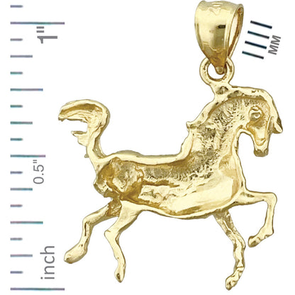 14K Gold Pferd Anhänger, 20 mm