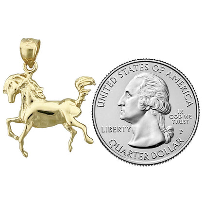 14K Gold Pferd Anhänger, 20 mm