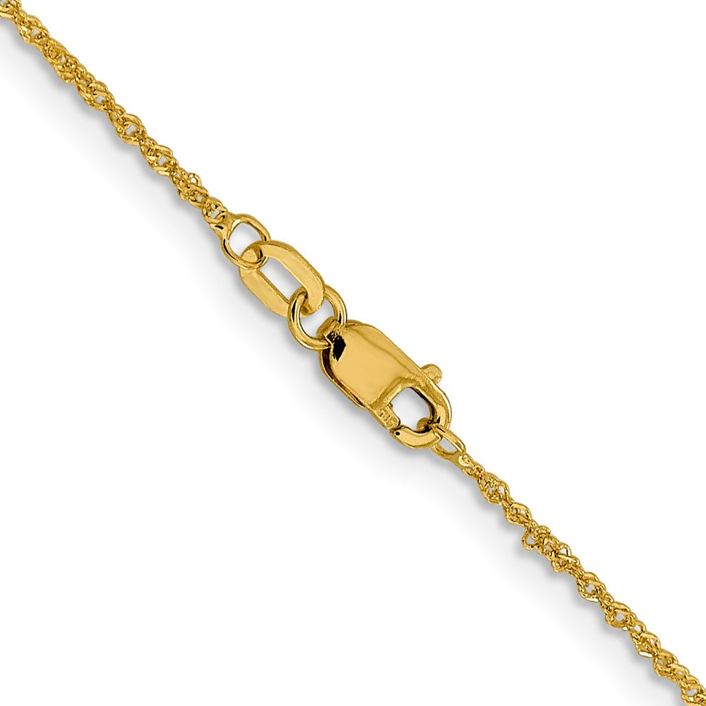 14K 1mm Sparkle Singapurkette Halskette