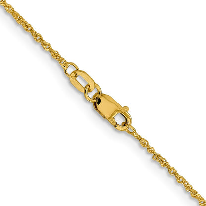 14K 1mm Sparkle Singapurkette Halskette