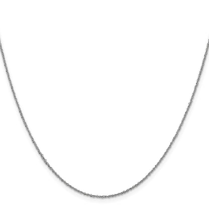 14K Weißgold 1mm Sparkle Singapurkette Halskette