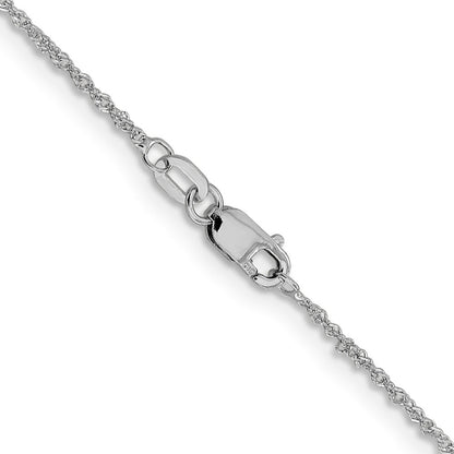 14K Weißgold 1mm Sparkle Singapurkette Halskette