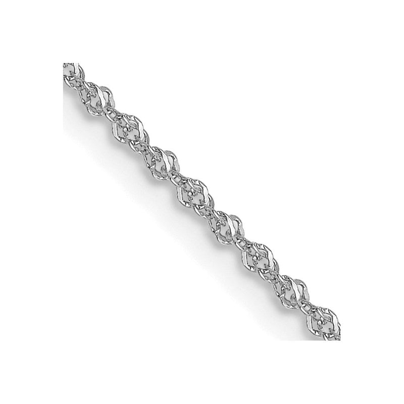 14K Weißgold 1mm Sparkle Singapurkette Halskette