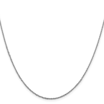 14K Weißgold 1.3mm Sparkle Singapurkette Halskette