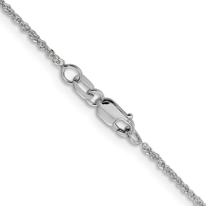 14K Weißgold 1.3mm Sparkle Singapurkette Halskette