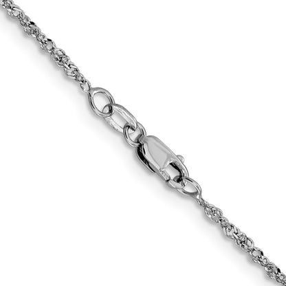 14K Weißgold 1.6mm Sparkle Singapurkette Halskette