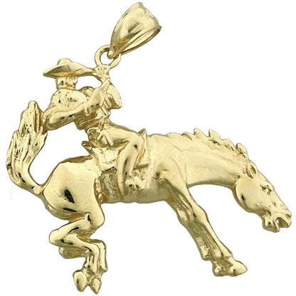 Bucking-Bronco-Pferd-Anhänger aus 14K Gold