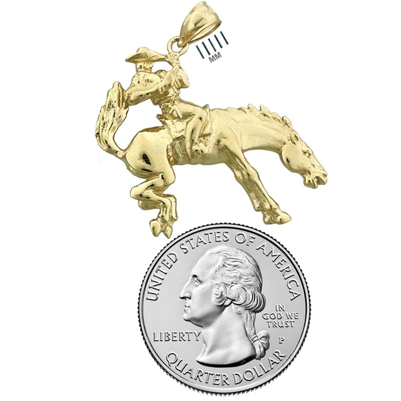 Bucking-Bronco-Pferd-Anhänger aus 14K Gold