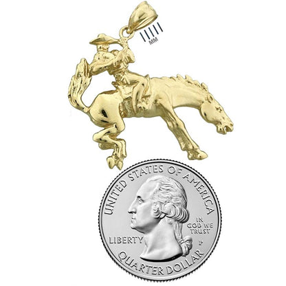 Bucking-Bronco-Pferd-Anhänger aus 14K Gold