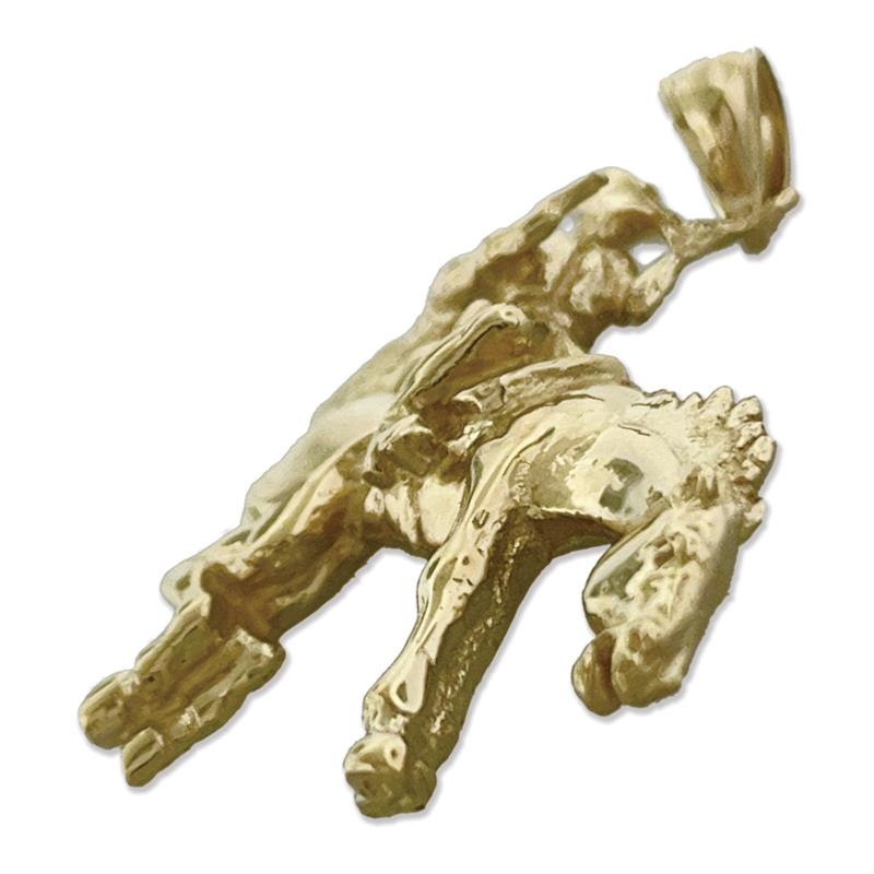Bucking-Bronco-Pferd-Anhänger aus 14K Gold