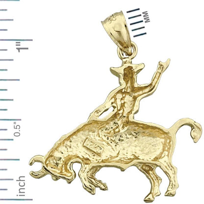 585 Gold Bullriding-Anhänger