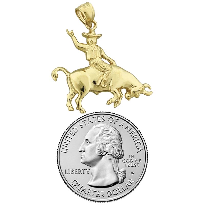 585 Gold Bullriding-Anhänger