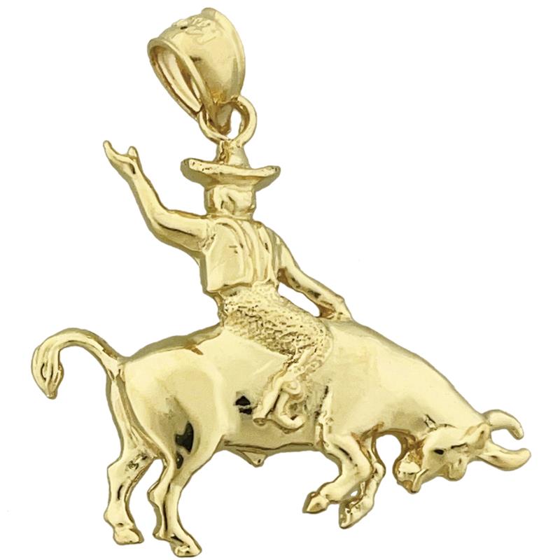 585 Gold Bullriding-Anhänger