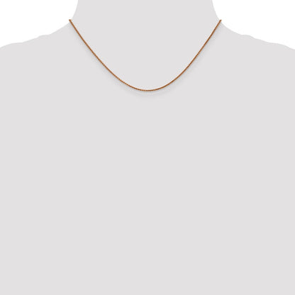 14K Roségold 1.2mm Ährenkette Halskette