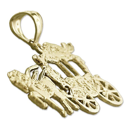14K Gold Anhänger Pferdekutsche
