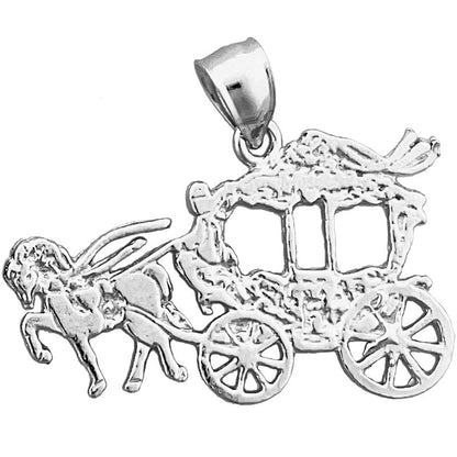 14K Gold Anhänger Pferdekutsche
