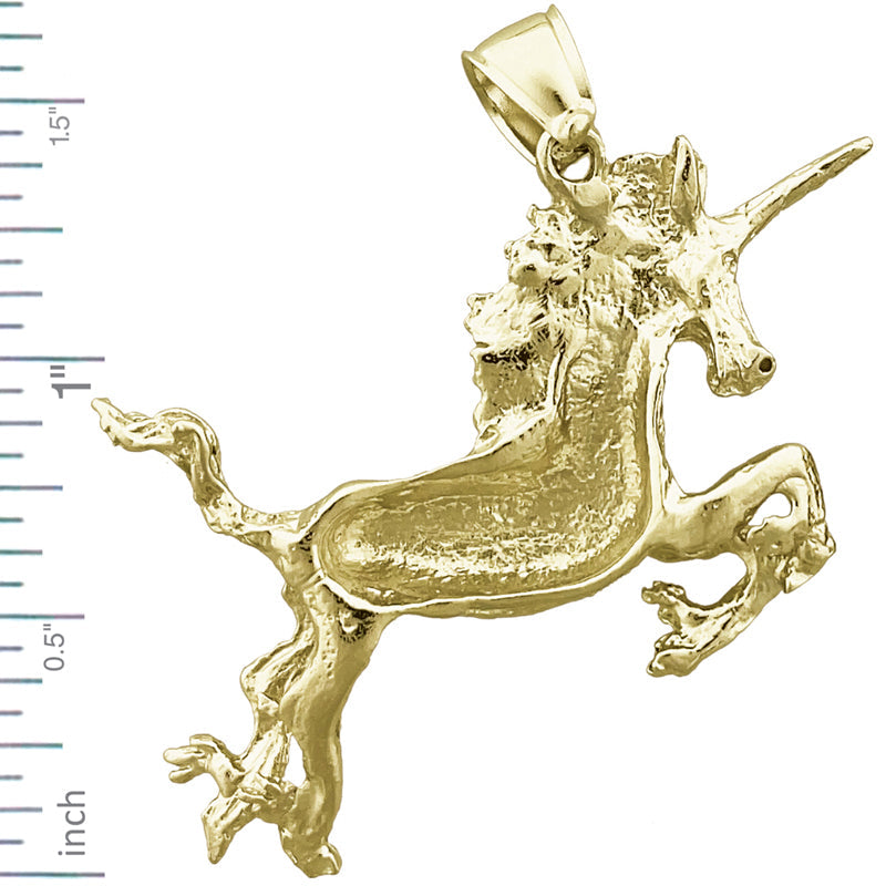 14K Gold 40MM Einhorn-Anhänger