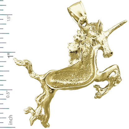 14K Gold 40MM Einhorn-Anhänger