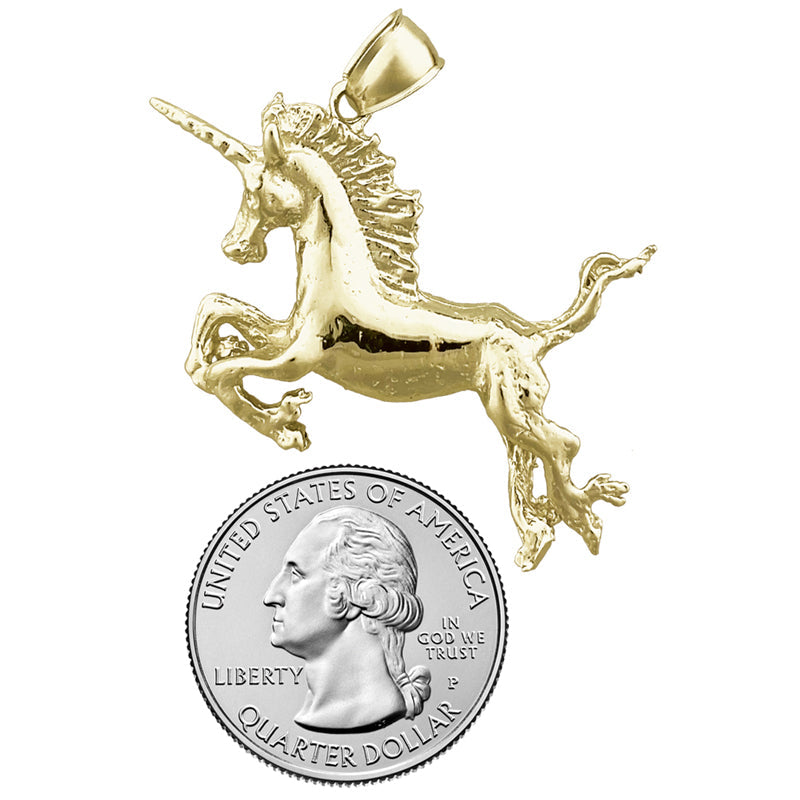 14K Gold 40MM Einhorn-Anhänger