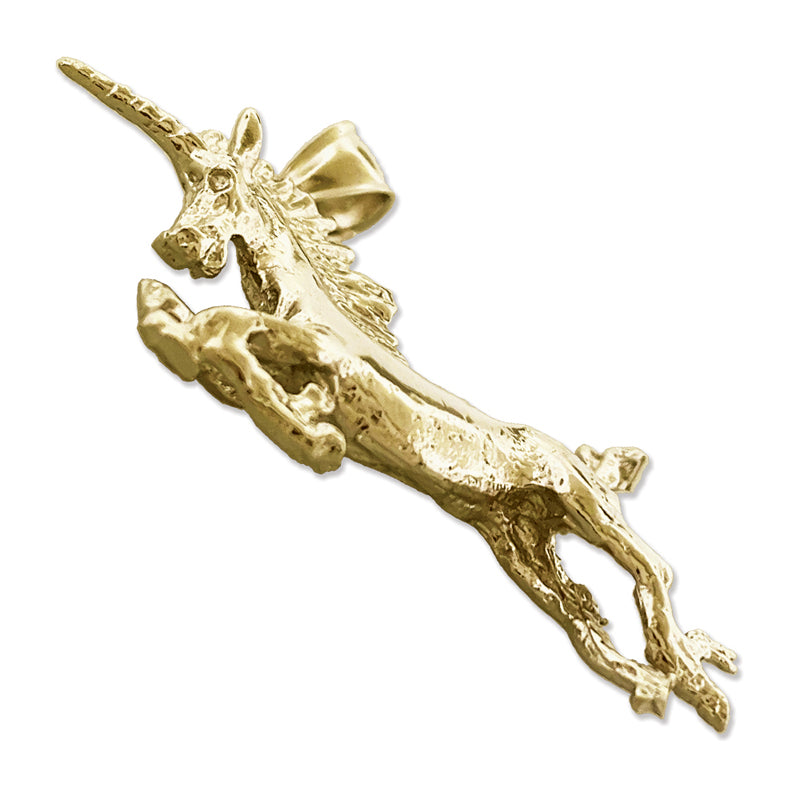 14K Gold 40MM Einhorn-Anhänger