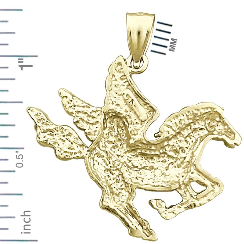 14K Gold Pegasus-Anhänger, 30 mm