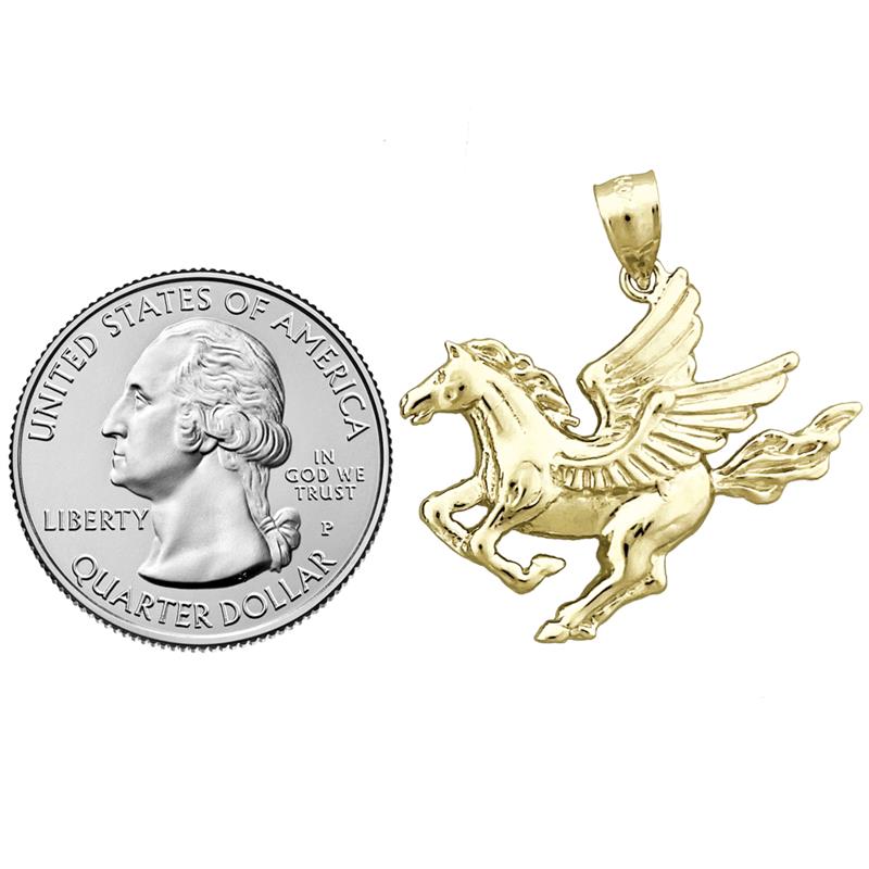 14K Gold Pegasus-Anhänger, 30 mm