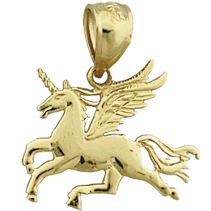14K Gold Charm Einhorn mit Flügeln