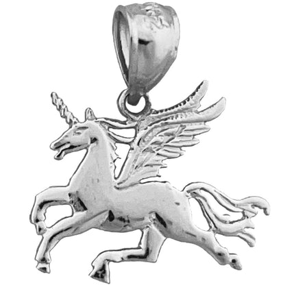 14K Gold Charm Einhorn mit Flügeln