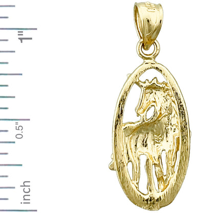 14K Gold Einhorn-Charm-Medaillon