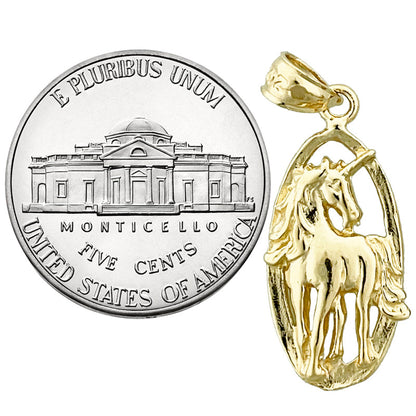 14K Gold Einhorn-Charm-Medaillon
