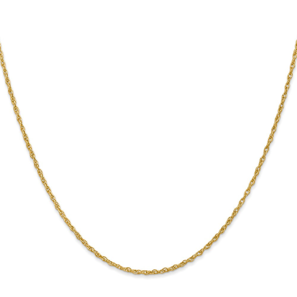 18K Gelbgold 1.3mm Baby Kordel mit Karabinerverschluss Halskette