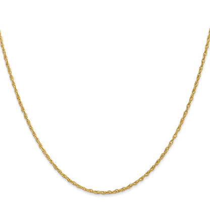 18K Gelbgold 1.3mm Baby Kordel mit Karabinerverschluss Halskette