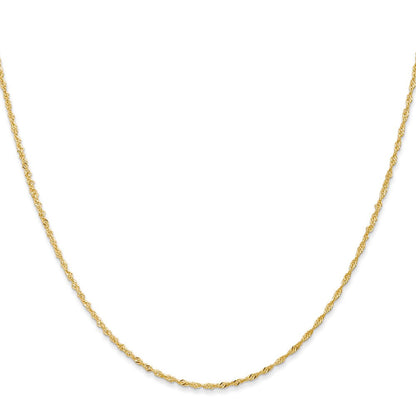 18K Gelbgold 1.1mm Singapurkette mit Federring Verschluss Halskette