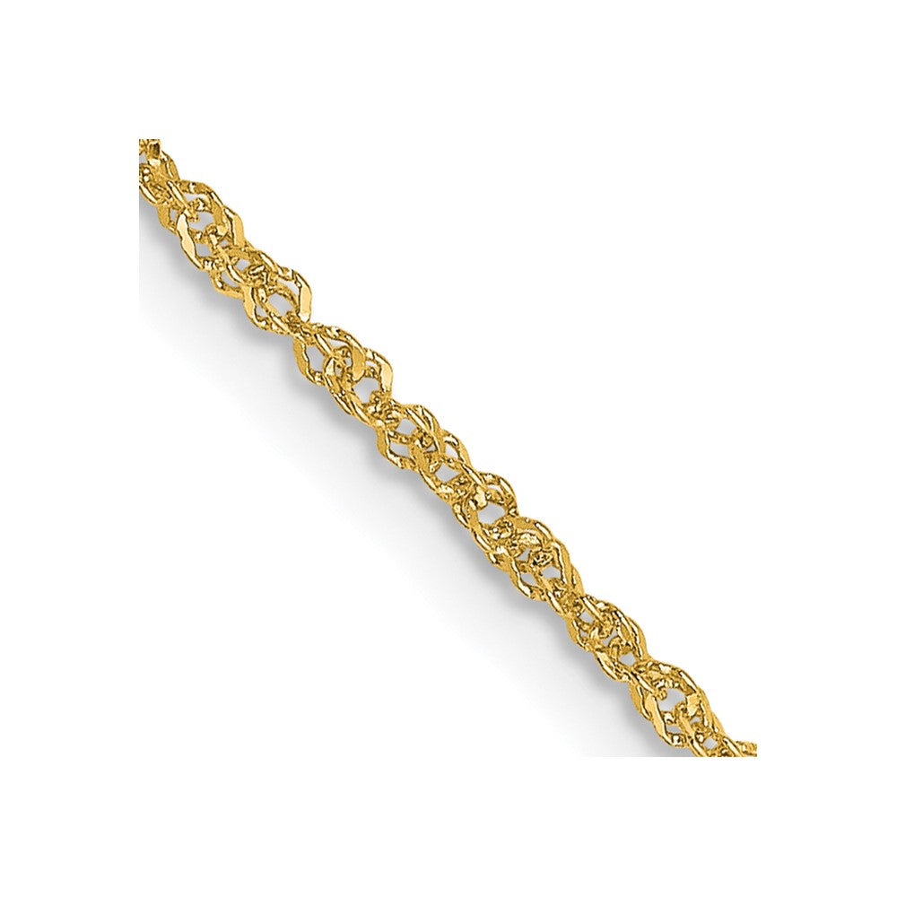 18K Gelbgold 1.1mm Singapurkette mit Federring Verschluss Halskette