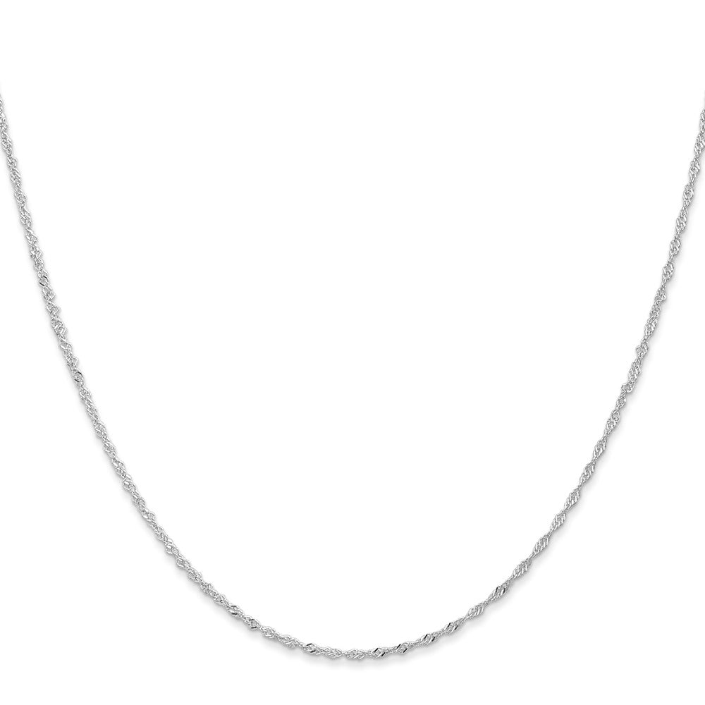 18K Weißgold 16 Zoll 1.1mm Singapurkette mit Federring Verschluss Halskette