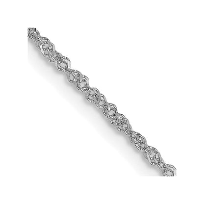 18K Weißgold 16 Zoll 1.1mm Singapurkette mit Federring Verschluss Halskette