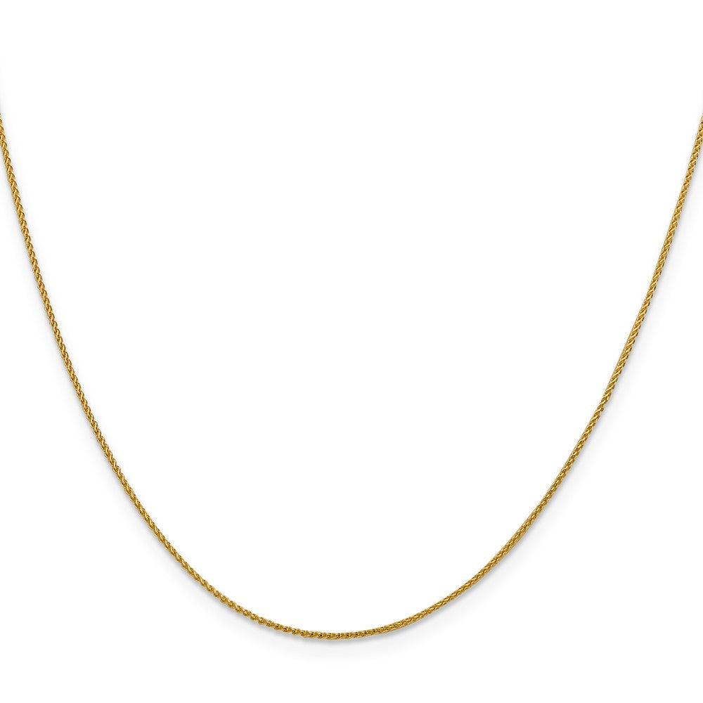 18K Gelbgold 1mm Diamantiert Ährenkette mit Federring Verschluss Halskette
